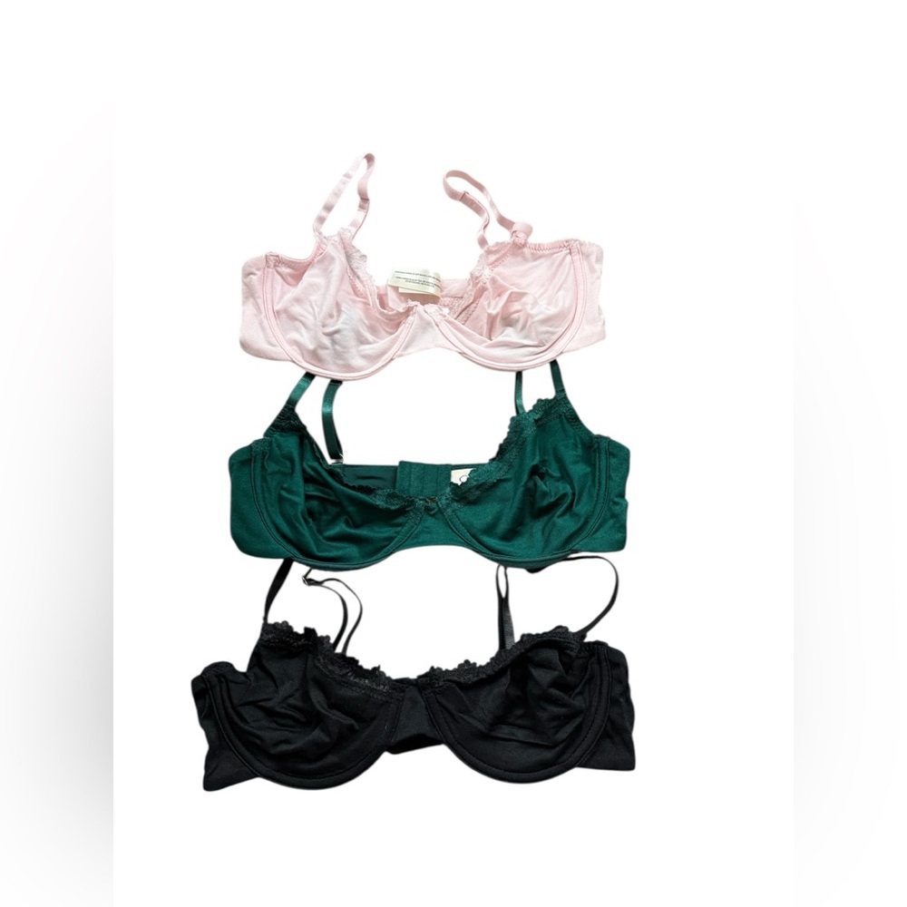 Jessica Simpson Pink, Green, and Black Bras
